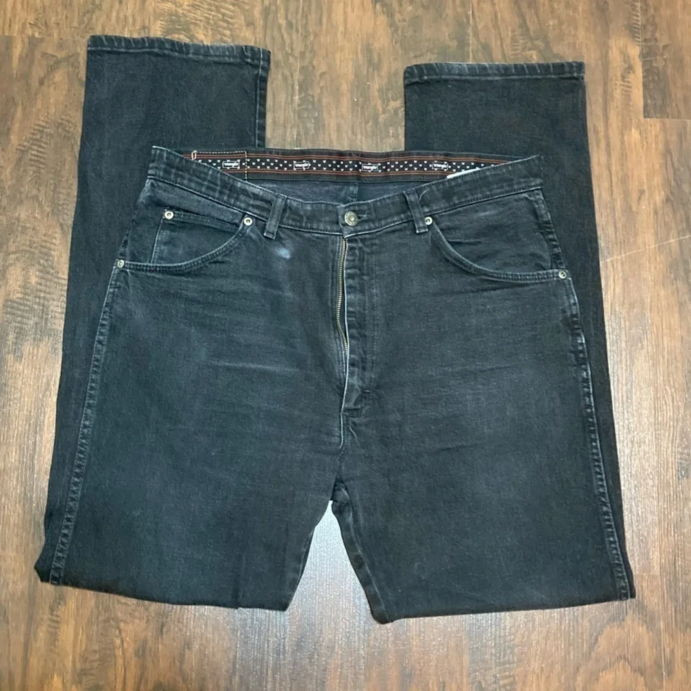WRANGLER JEANS black denims regular fit size 36/32 Guc - Picture 6 of 11
